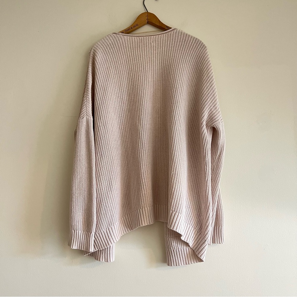 Cream knitted cotton open cardigan, Universal Thread, size L - Picture 4 of 7